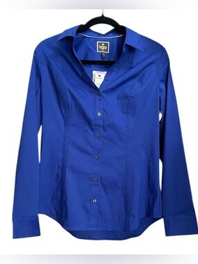 Express Blue Essential Button-Up Shirt - Size MEDIUM